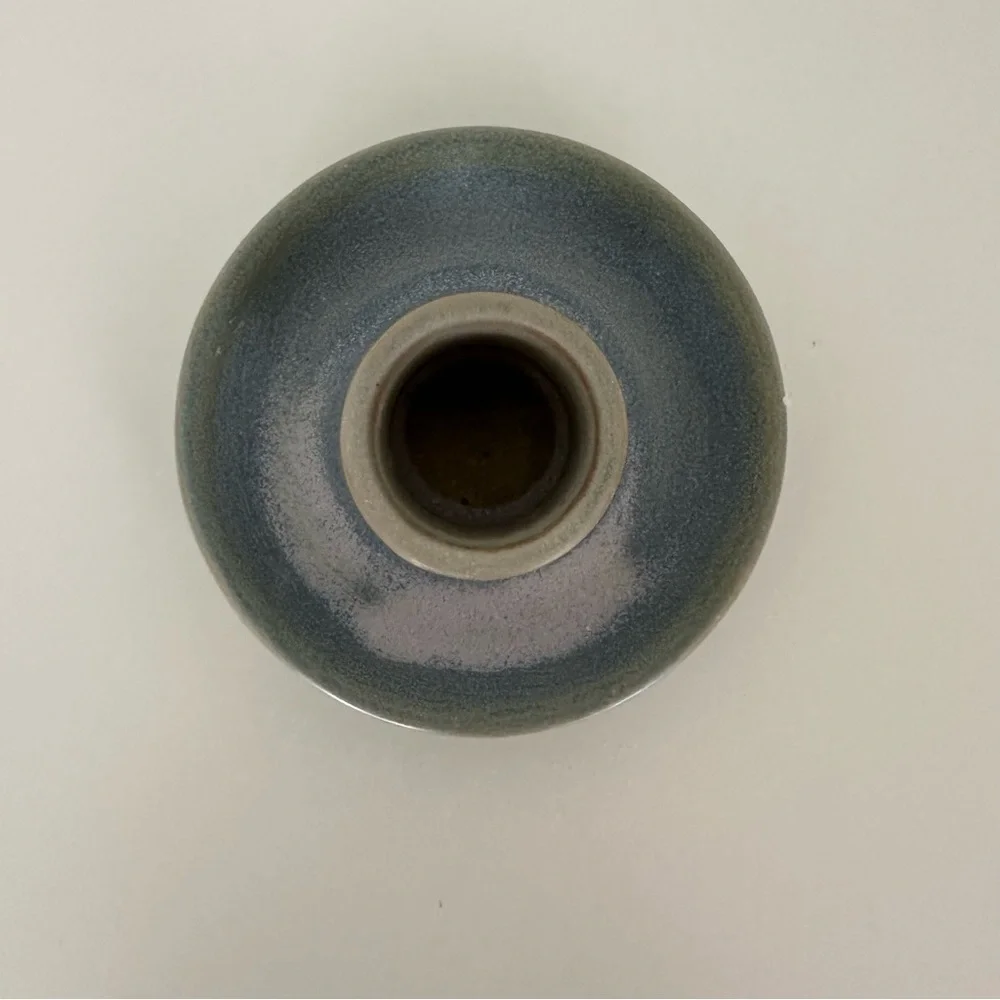 NWT Anthropologie Stoneware Taper Candle Holder in Blue Green 1.5